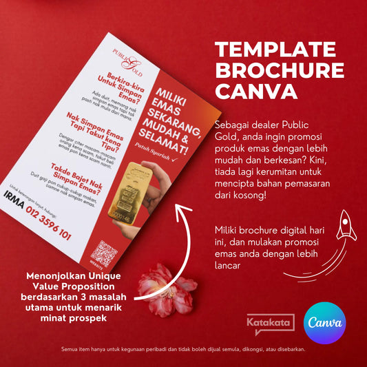 Bi-fold Brochure - Miliki Emas Sekarang, Mudah dan Selamat