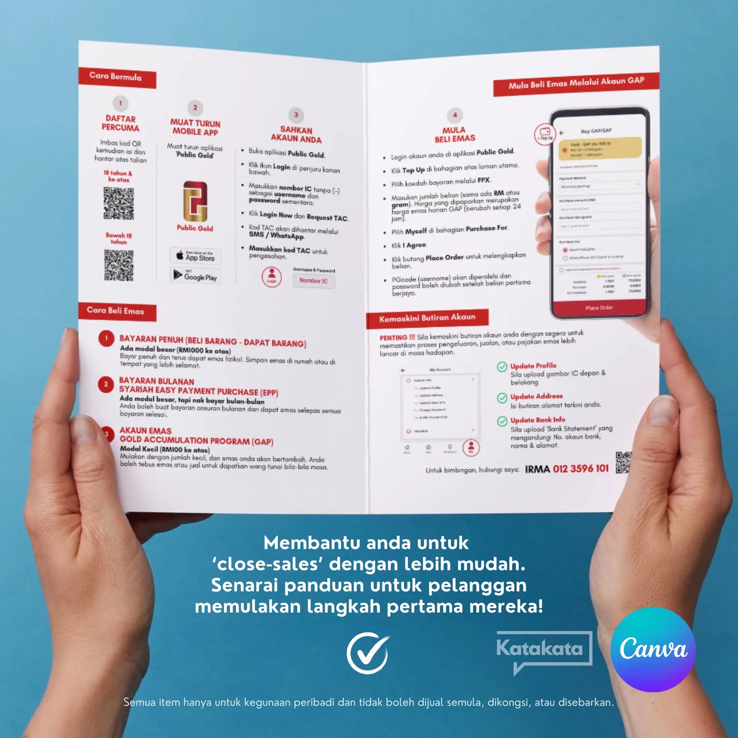 Bi-fold Brochure - Miliki Emas Sekarang, Mudah dan Selamat