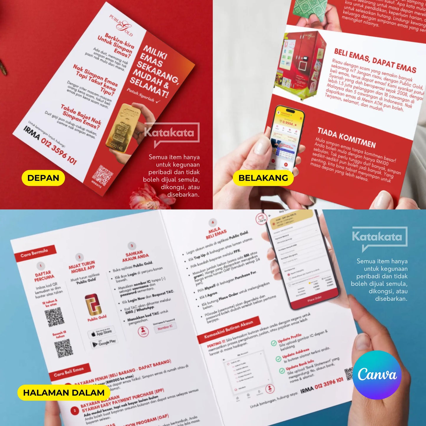 Bi-fold Brochure - Miliki Emas Sekarang, Mudah dan Selamat